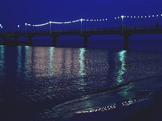 Seebrücke Zinnowitz bei Nacht